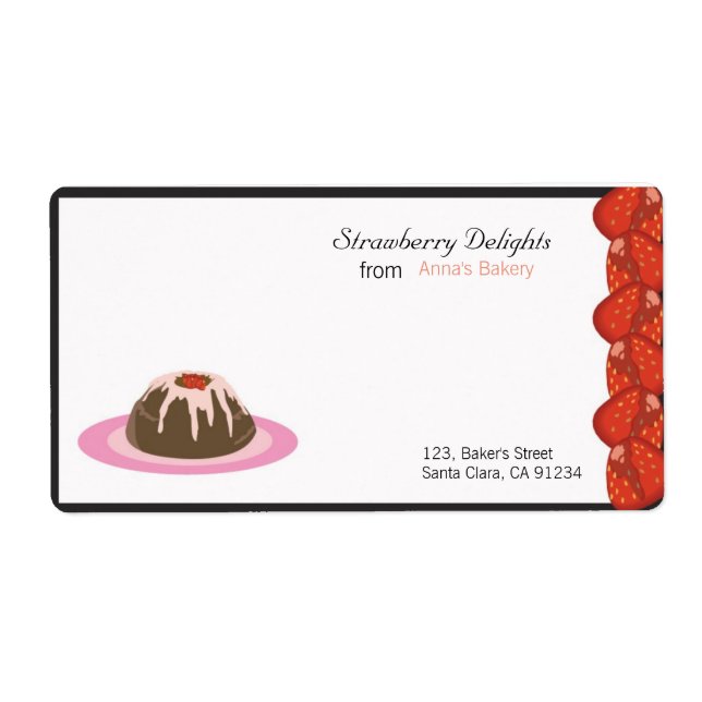 Strawberry delights - Food container labels (Front)