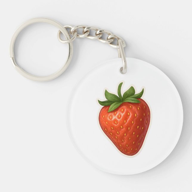 Strawberry Design Keychain (Front)