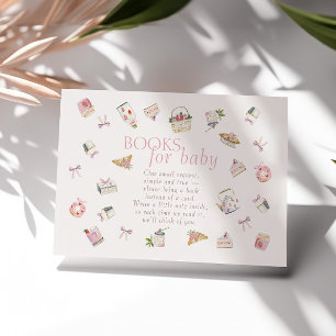 Strawberry Dessert Baby Shower Books For Baby Enclosure Card