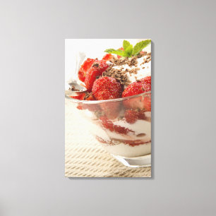 Strawberry Dessert With Fresh Yogurt Canvas Print