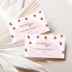 Strawberry diaper raffle ticket enclosure card