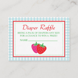 Strawberry Diaper Raffle Ticket Enclosure Card