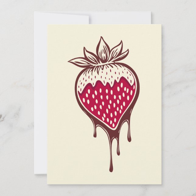 strawberry dipped in chocolate invitation (Front)