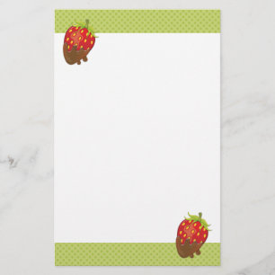 Strawberry dipped in chocolate stationery