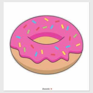 Strawberry Doughnut with Sprinkles Cartoon
