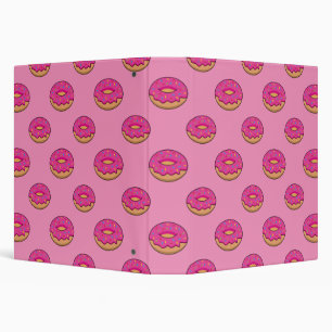 Strawberry Doughnut with Sprinkles Cartoon Binder
