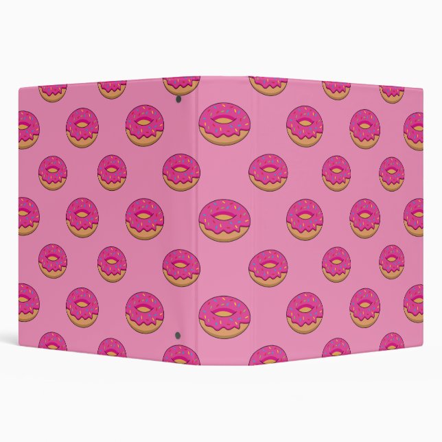 Strawberry Doughnut with Sprinkles Cartoon Binder (Background)