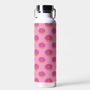 Strawberry Doughnut with Sprinkles Cartoon Water Bottle