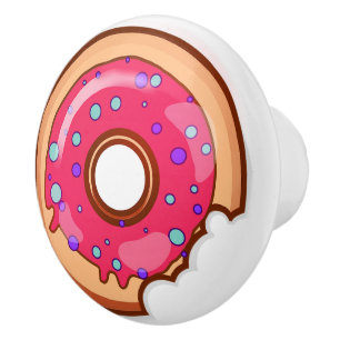 Strawberry Doughnut with Sprinkles Ceramic Knob