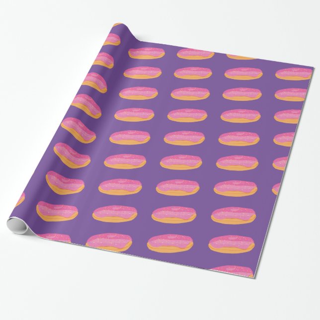Strawberry Doughnuts Wrapping Paper (Unrolled)