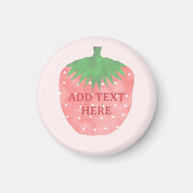 Strawberry Drawing Custom Text Magnet (Front)
