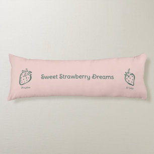 Strawberry dream, Sweet love, Sweet pink fruit Body Pillow