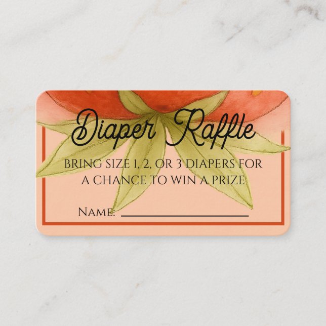 Strawberry Dreams Diaper Raffle Ticket Enclosure Card (Front)