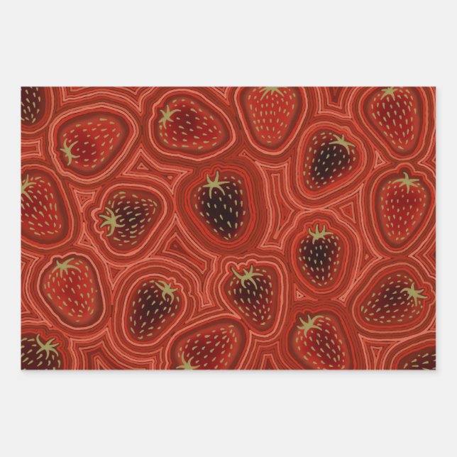Strawberry Dreams  Wrapping Paper Sheet (Front)
