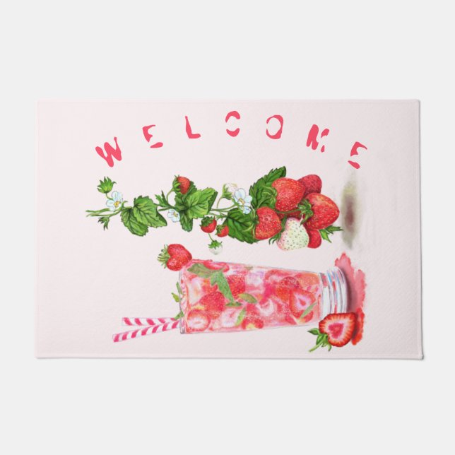 Strawberry Drink Doormat (Front)