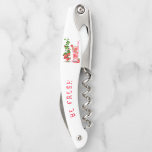 Strawberry Drink Waiter's Corkscrew - Custom Text
