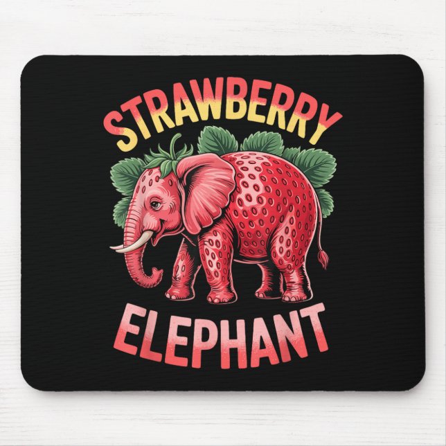 Strawberry Elephant Cute Meme Kids Italian Brainro Mouse Pad (Front)