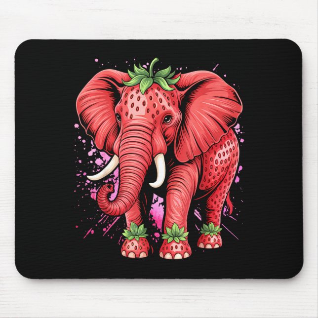 Strawberry Elephant Italian Brain Rot Meme Birthda Mouse Pad (Front)