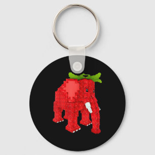 Strawberry Elephant Keychain
