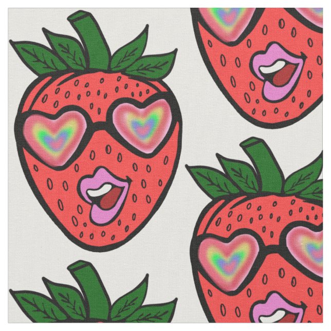 strawberry  fabric (Close Up)