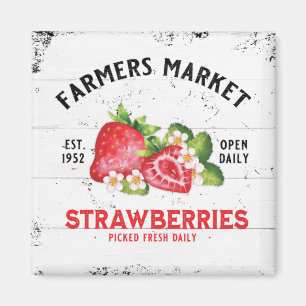 Strawberry Farm Farmhouse Strawberries Decor  Magnet