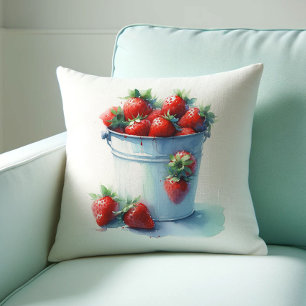 Strawberry Farmhouse Decorating Throw Pillow