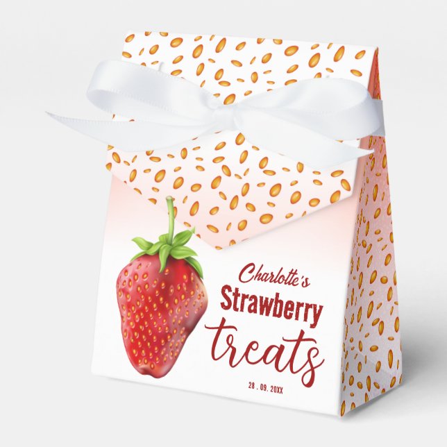  Strawberry  Favor Box (Front Side)