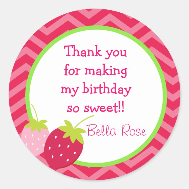 Strawberry Favour Stickers (Front)