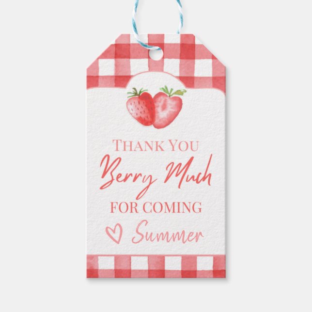 Strawberry Favour Tag | Strawberry Birthday Favour (Front)