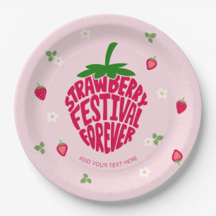 Strawberry Festival Forever Cute Customizable Paper Plate