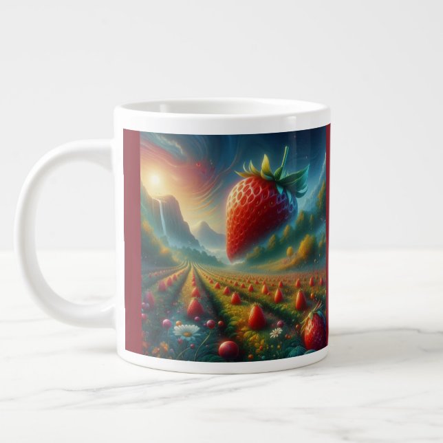 Strawberry Field of Dreams Large Coffee Mug (Left)