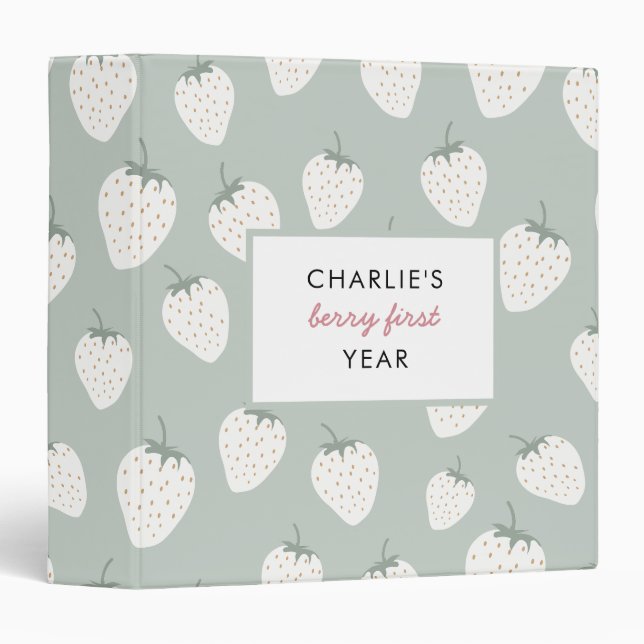 Strawberry Fields First Year Memory Photo Album 3  Binder (Front/Spine)
