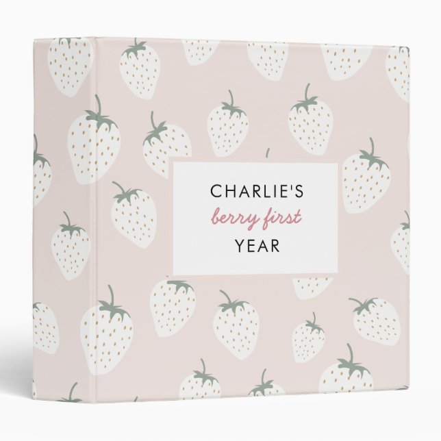 Strawberry Fields First Year Memory Photo Album Binder (Front/Spine)