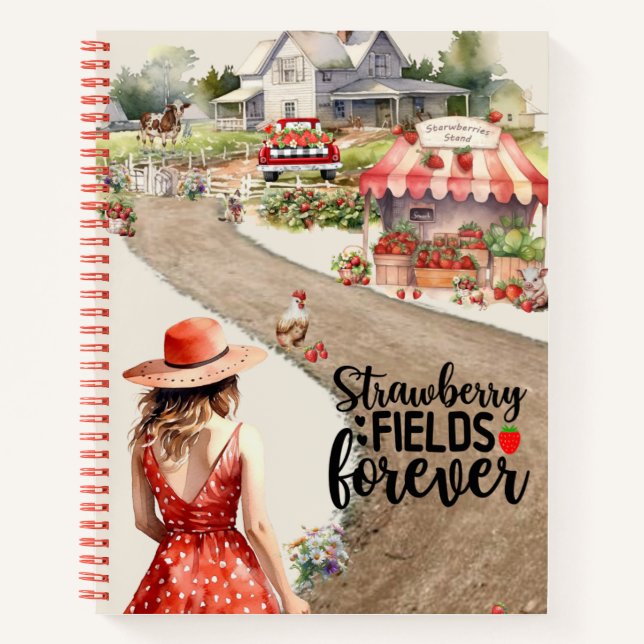 Strawberry Fields Forever Spiral Notebook (Front)