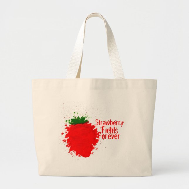 Strawberry Fields Large Tote Bag (Front)