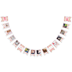 Strawberry First Birthday 12 Month Photo Bunting Flags