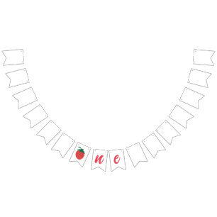 Strawberry First Birthday Bunting Flags
