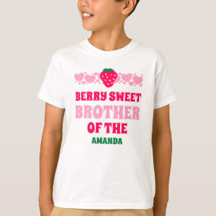 Strawberry First Birthday Celebration Brother T-Shirt