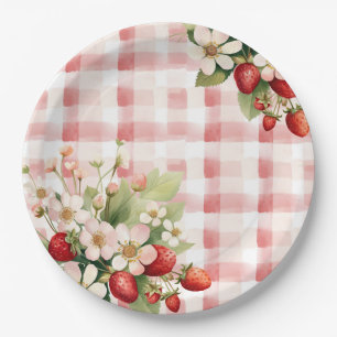 Strawberry First Birthday Party Berry Paper Plate