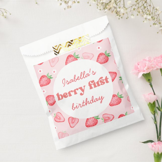 Strawberry First Birthday Party Favour Bag (Sealed)