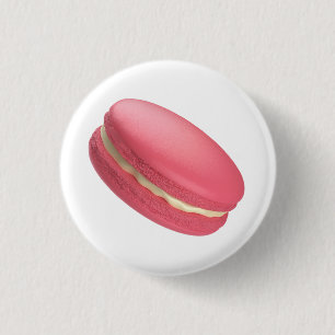 Strawberry flavoued macaron 1 inch round button