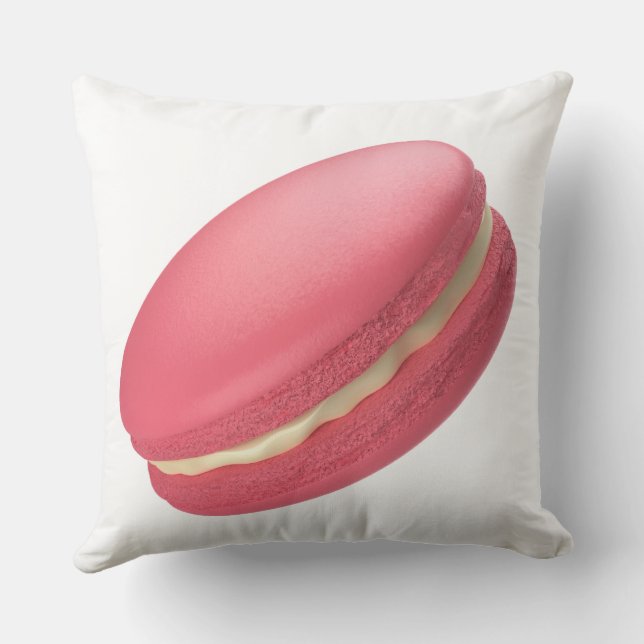 Strawberry flavoued macaron throw pillow (Back)