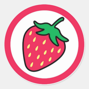 Strawberry flavour visual circle sticker labels