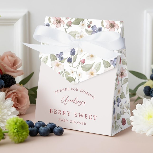 Strawberry Floral Berry Sweet Baby Shower Thank Favor Box (Strawberry Floral Berry Sweet Baby Shower Thank Favor Boxes)