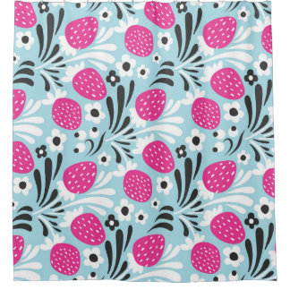 Strawberry Floral: Pink Berry Seamless.