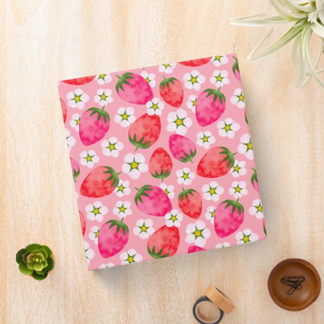 Strawberry & florals pattern binder (In Situ)