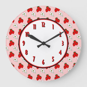 Strawberry Flower Retro Kitchen Wall Clock