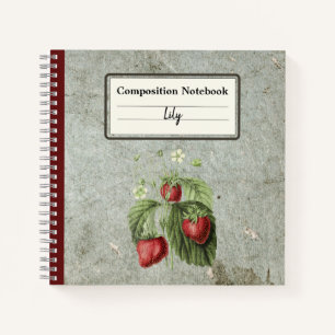 Strawberry Flowers and Fruits Personalized Comp No Notebook