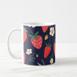 Strawberry Flowers & Fruits: Decorative Pattern Coffee Mug