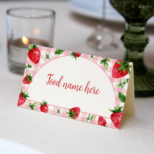 Strawberry Food Tent Place Card Berry Sweet